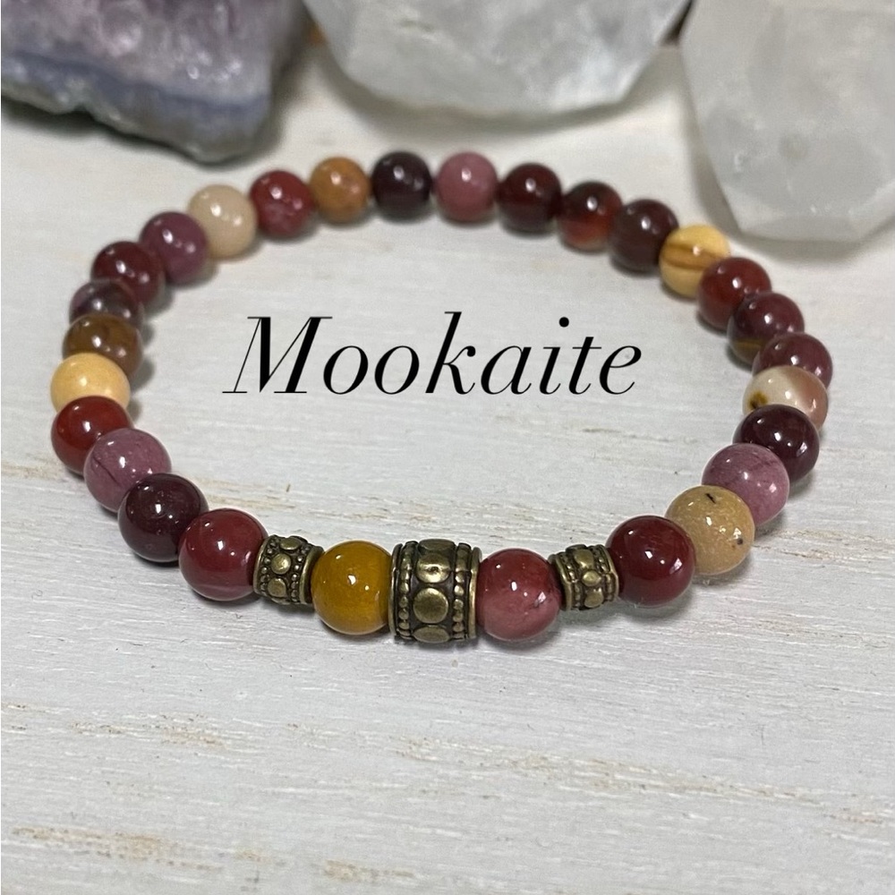 2/$35 - Mookaite Gemstone Bracelet - Unisex - 6mm